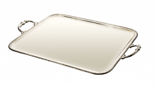 Plateau rectangle métal argenté